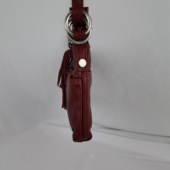 Hadaki Katy's Xbody Deep Red Leather Crossbody Bag - Picture 6 of 16